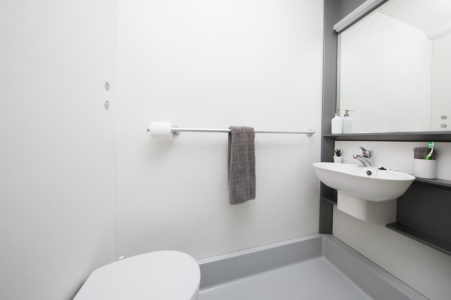 Student accommodation London bathroom sink and toliet at Pacific Court