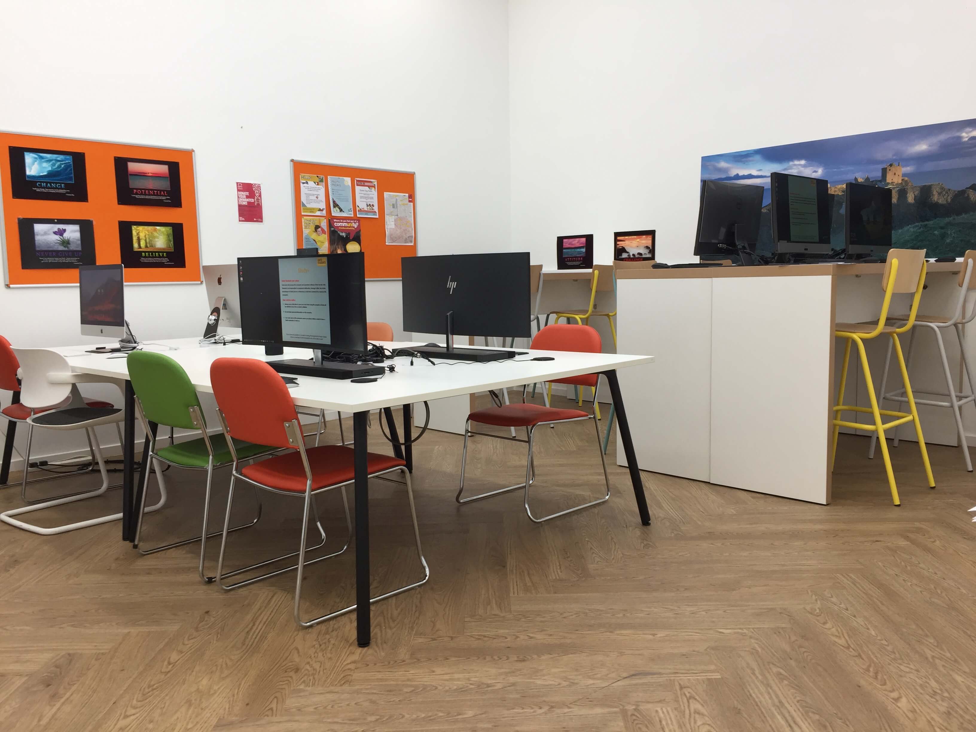 Study+ centre desks and computers