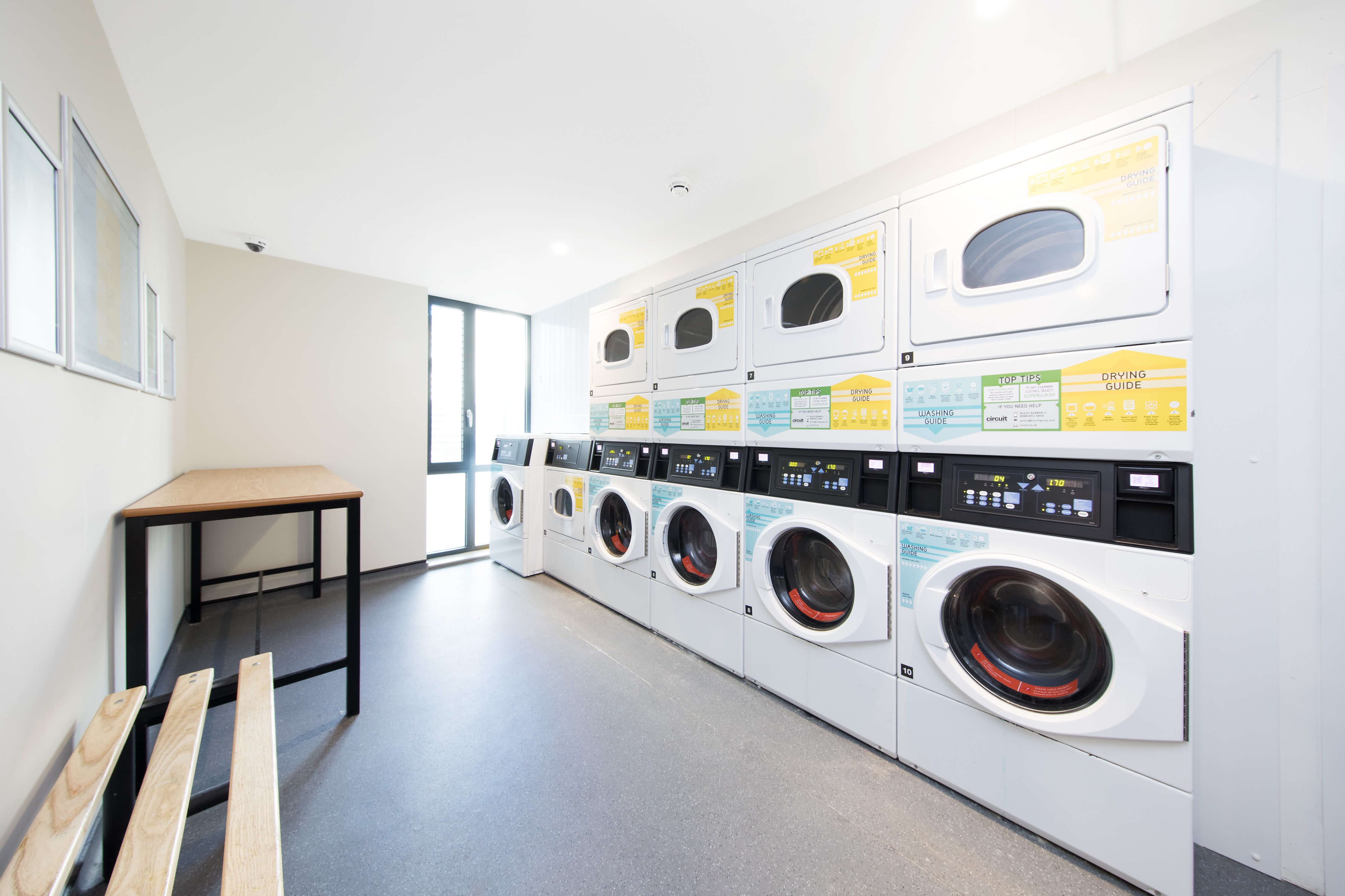 Washing machines in a room 