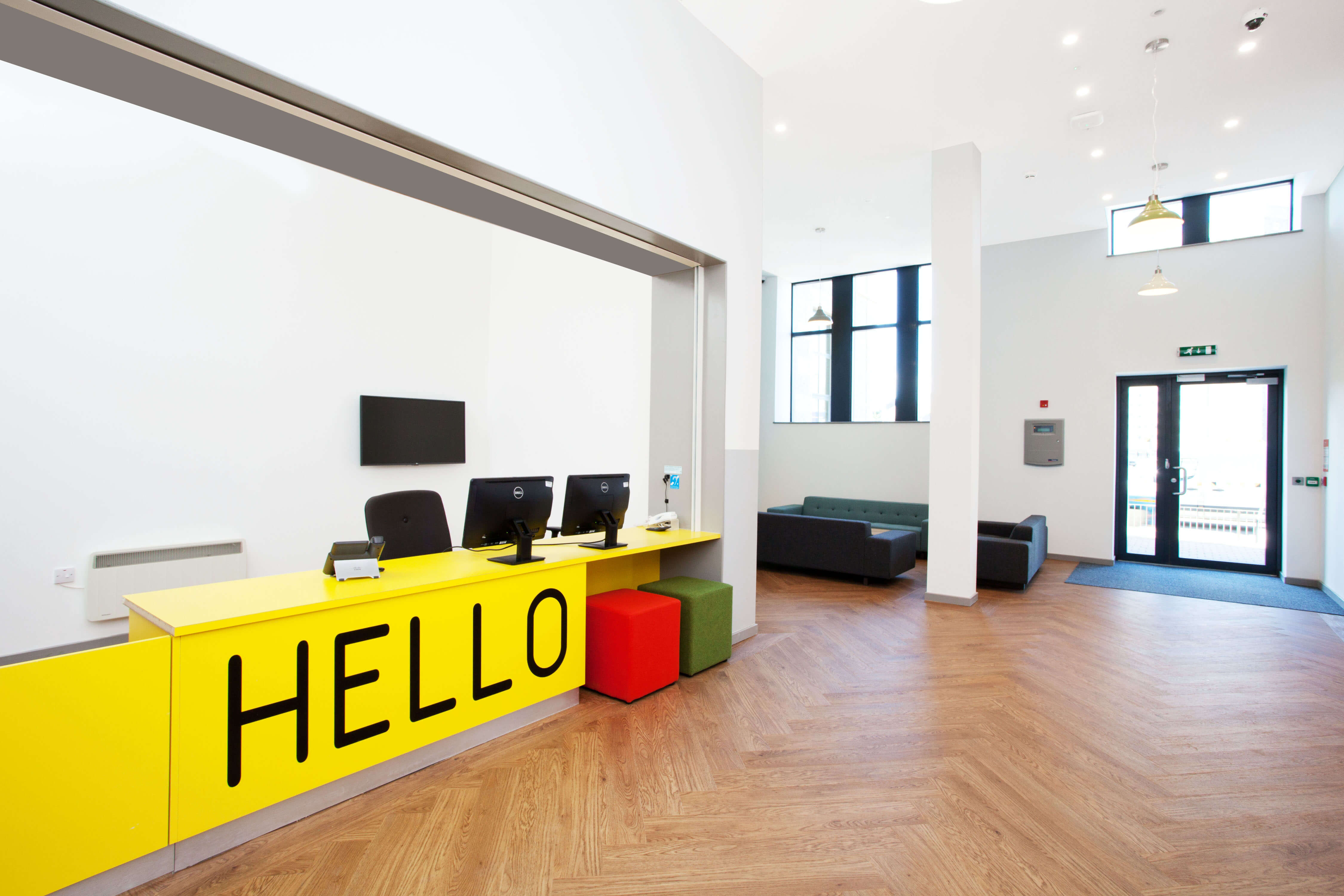 Reception desk and entrance area