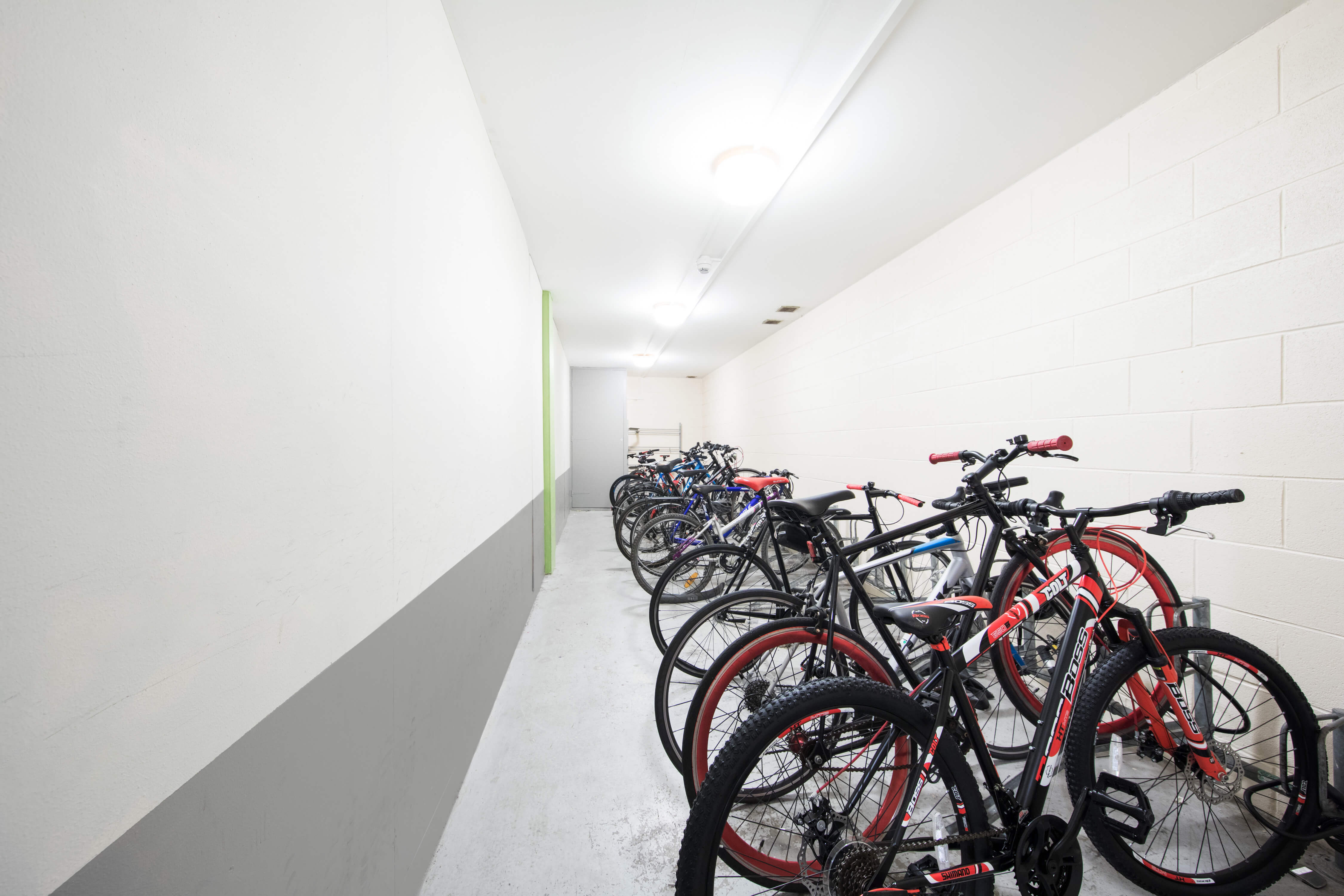Bikes in a storage room