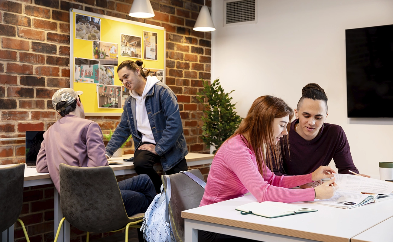 Students using the study room