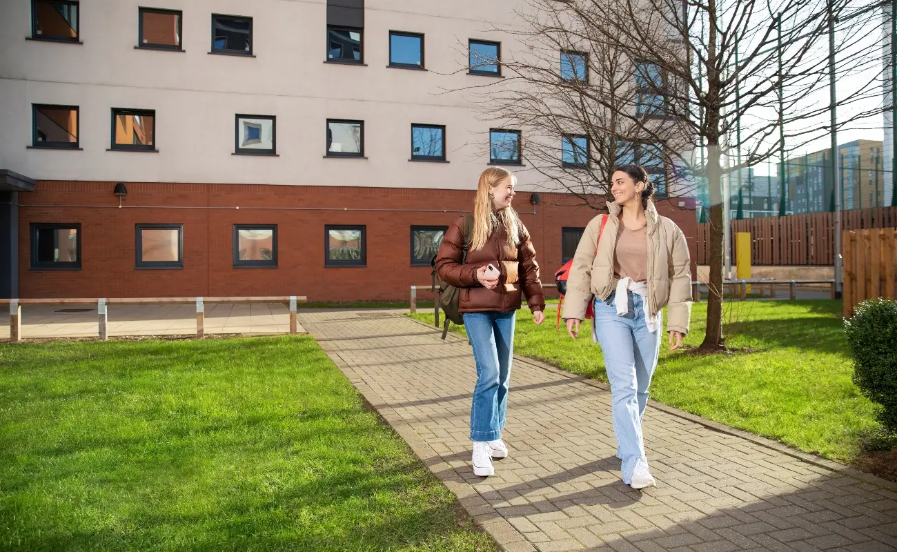 Students in the courtyard