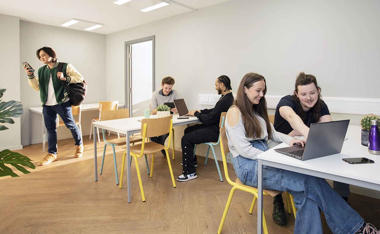 Students using the study room