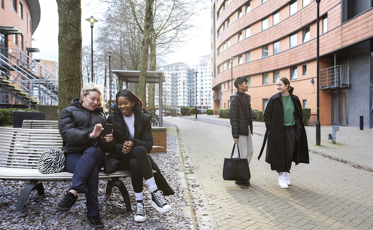 Students in the courtyard