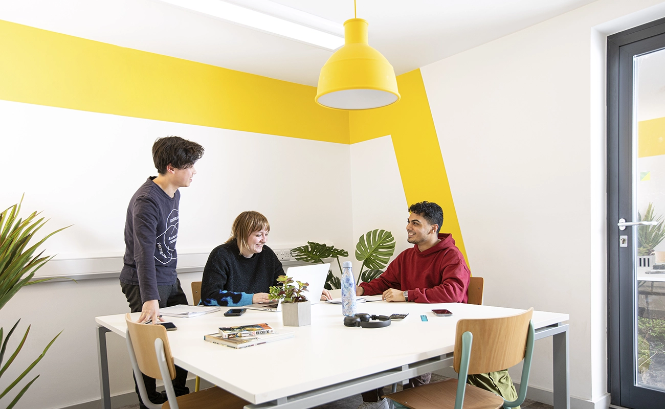 Students using the study area