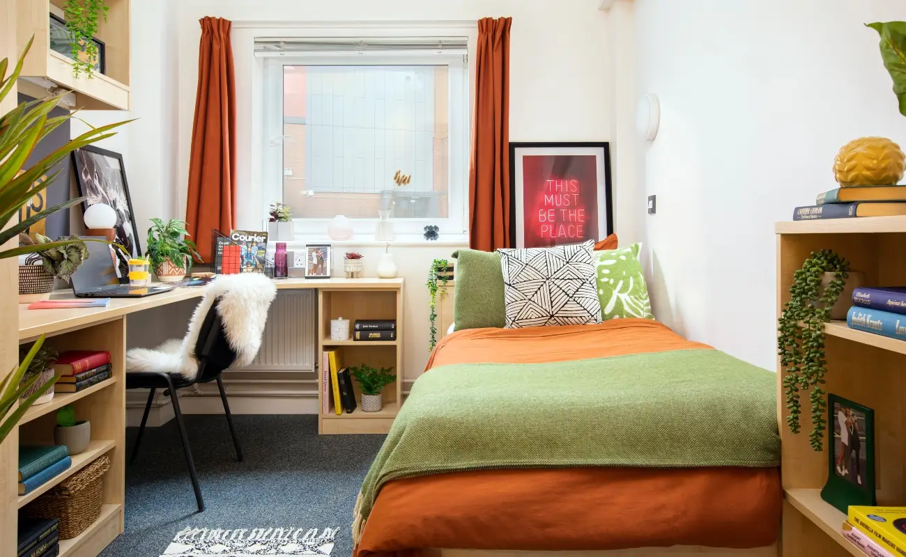 Bed and study space in an Ensuite Premium Range 1