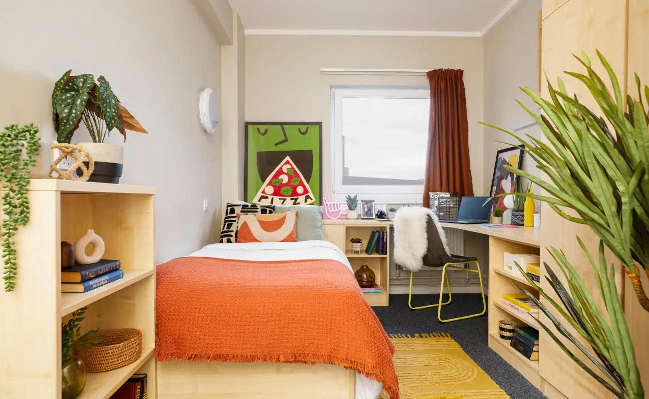 Bed and study space in an Ensuite Premium Range 1