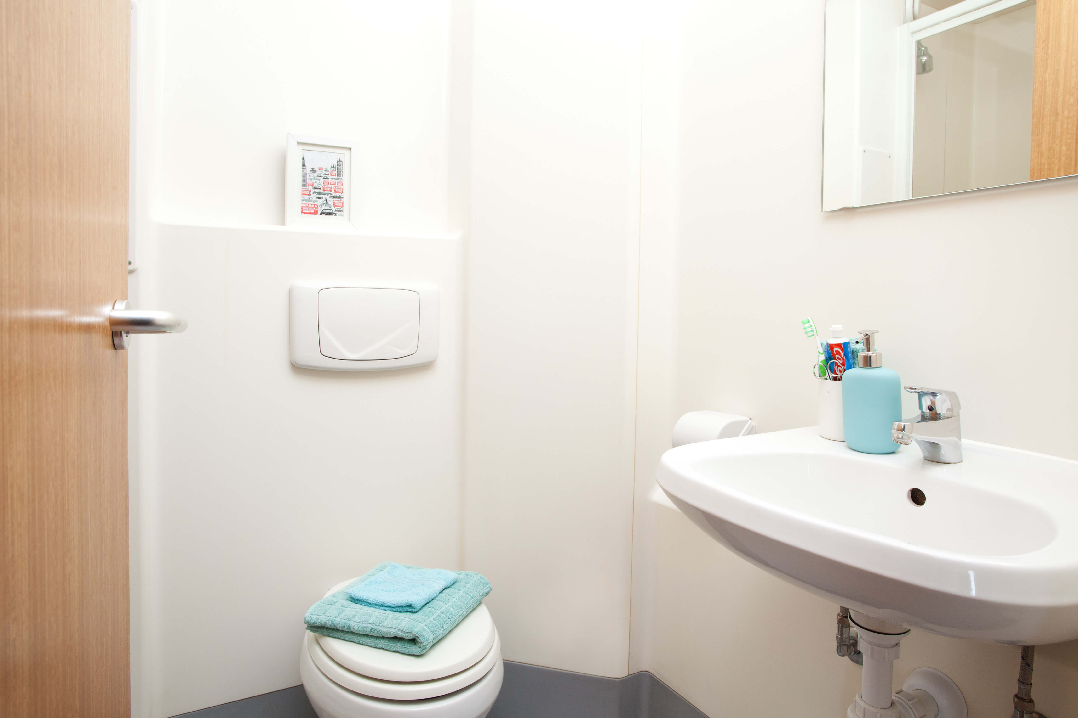 Sink and toilet in bathroom