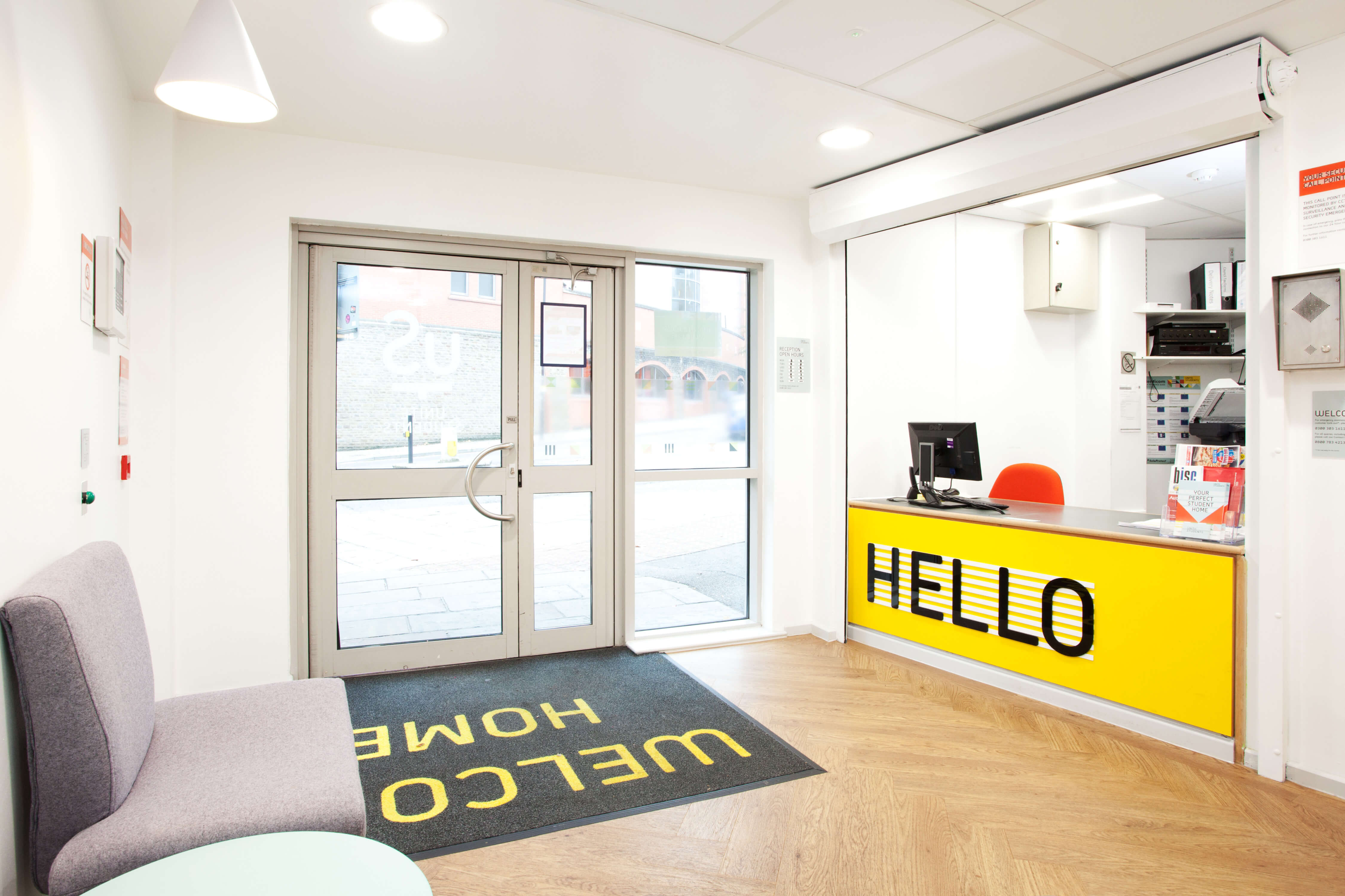 Reception desk and entrance area