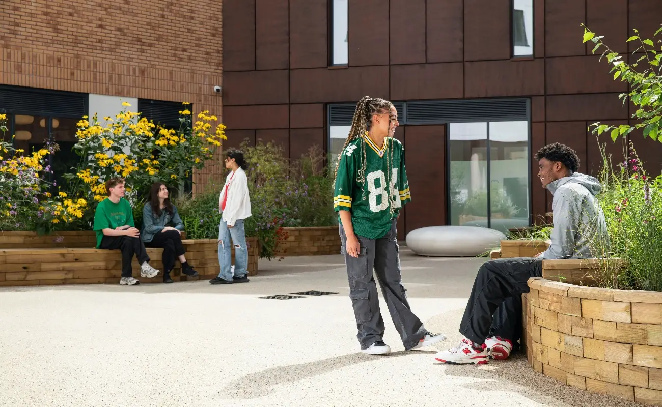 Students in the courtyard