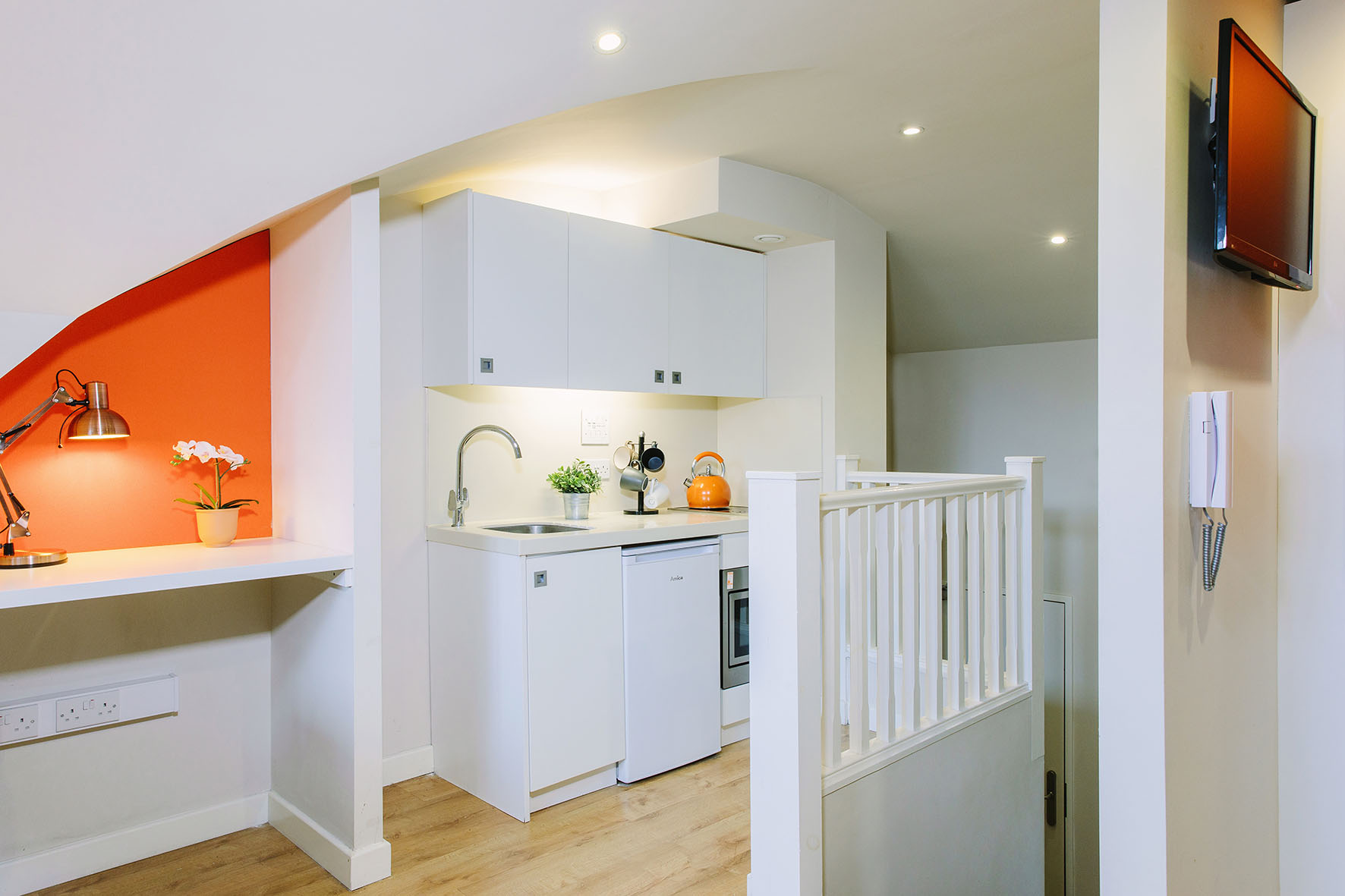 Kitchen in a Premium Range 1 Studio room at Cathedral Park in Bristol, Unite Students accommodation