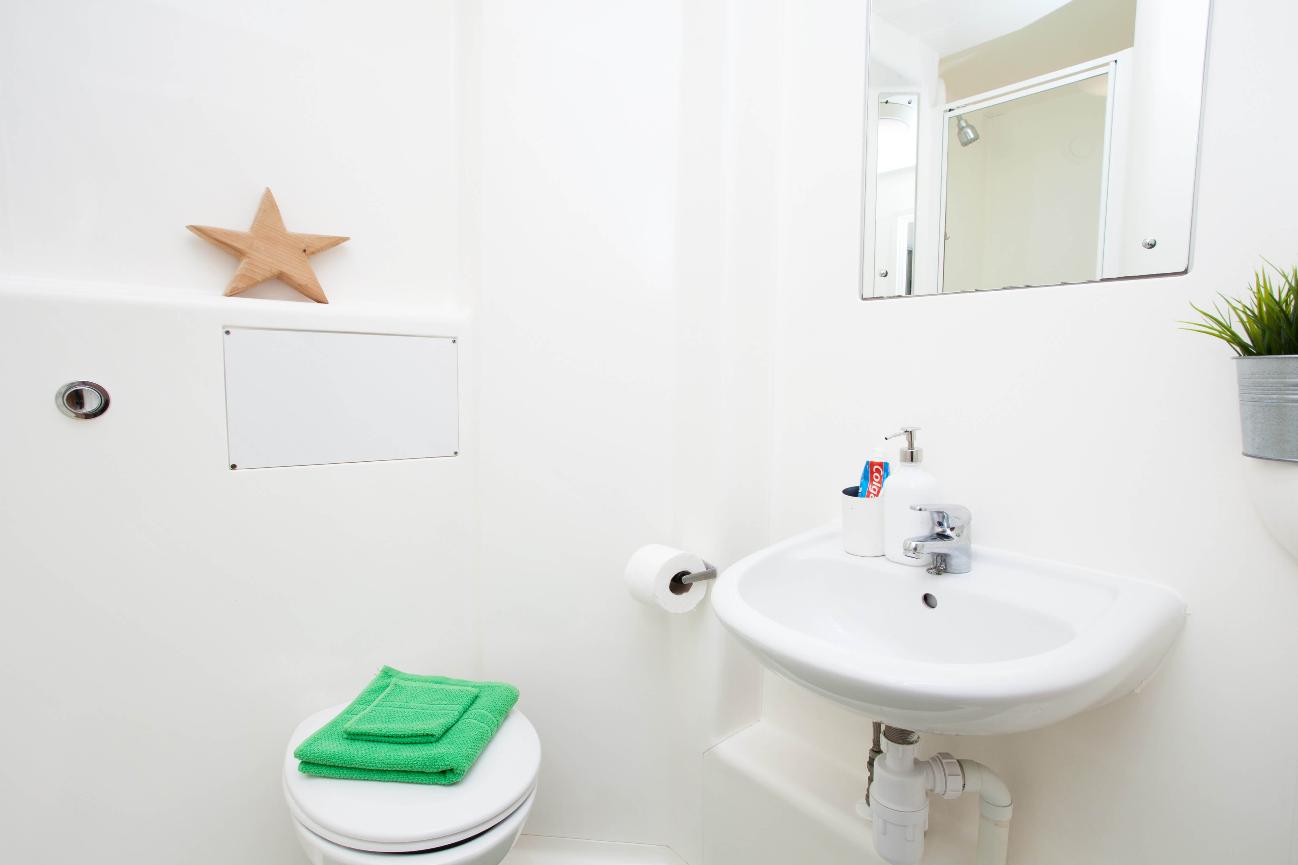 Bathroom sink and toilet