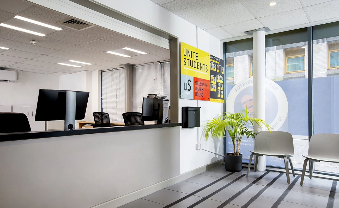 Reception desk and entrance area