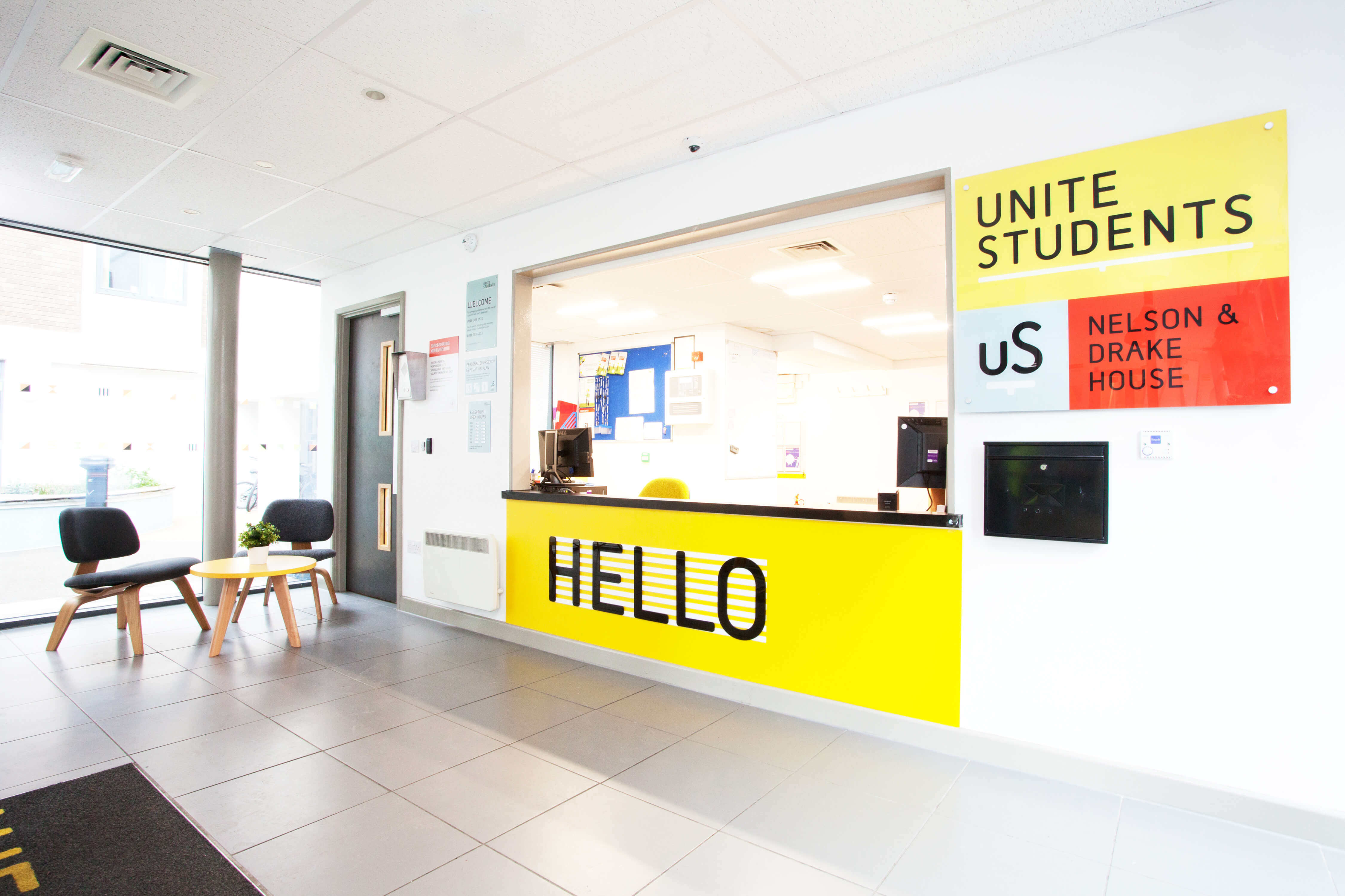 Reception desk and entrance area