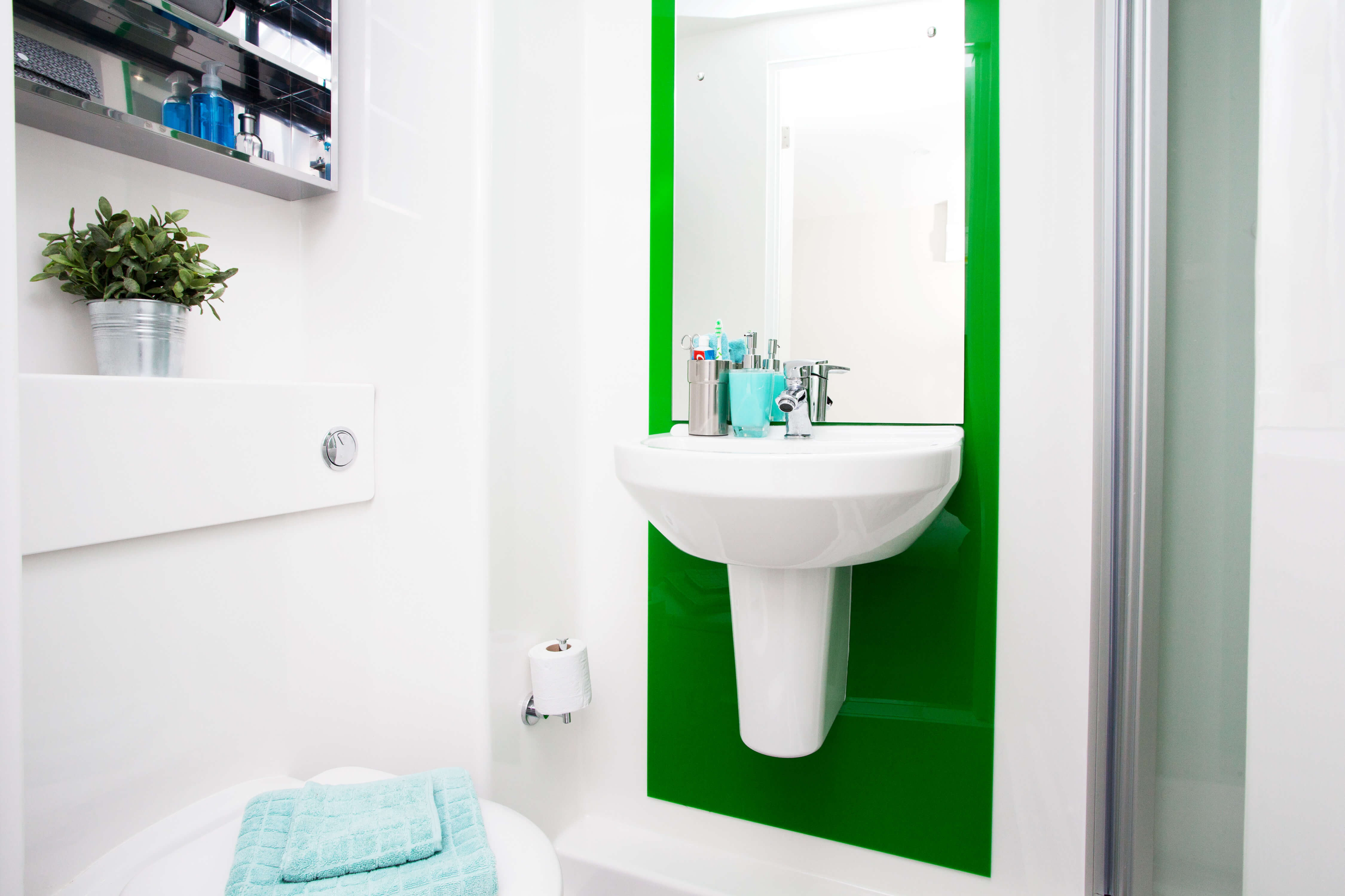 Sink and toilet in bathroom