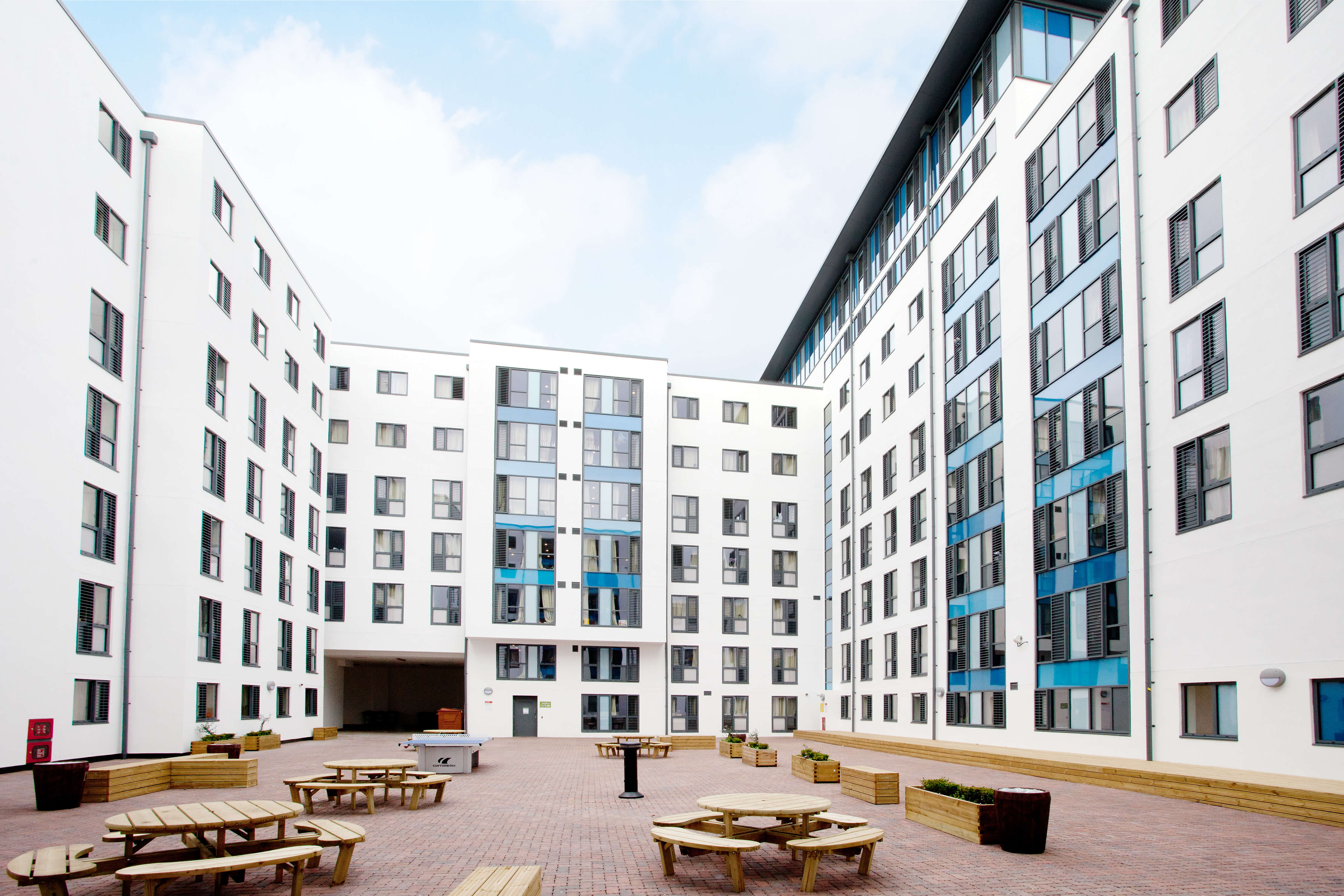 Outside courtyard with benches