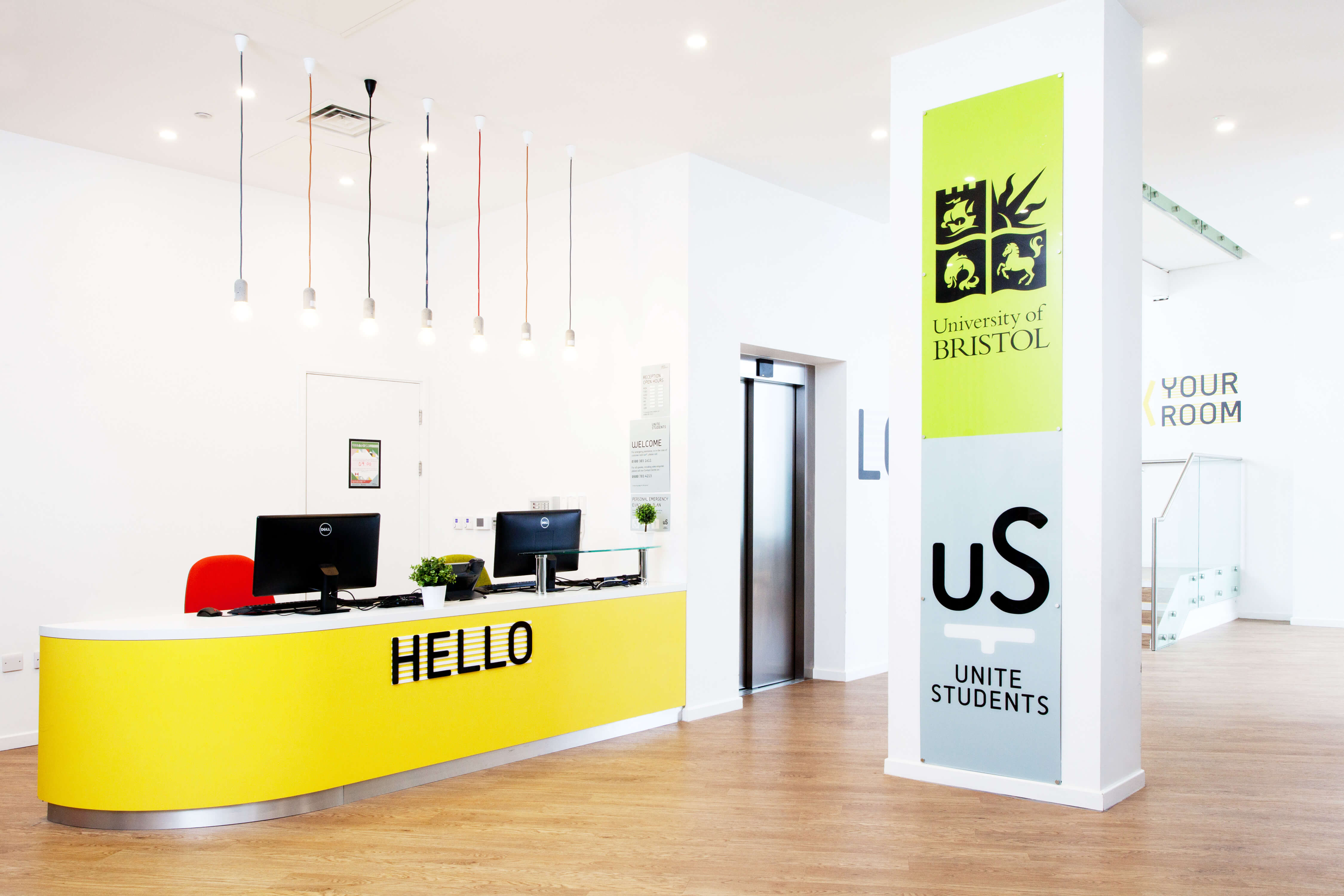 Reception desk and entrance area