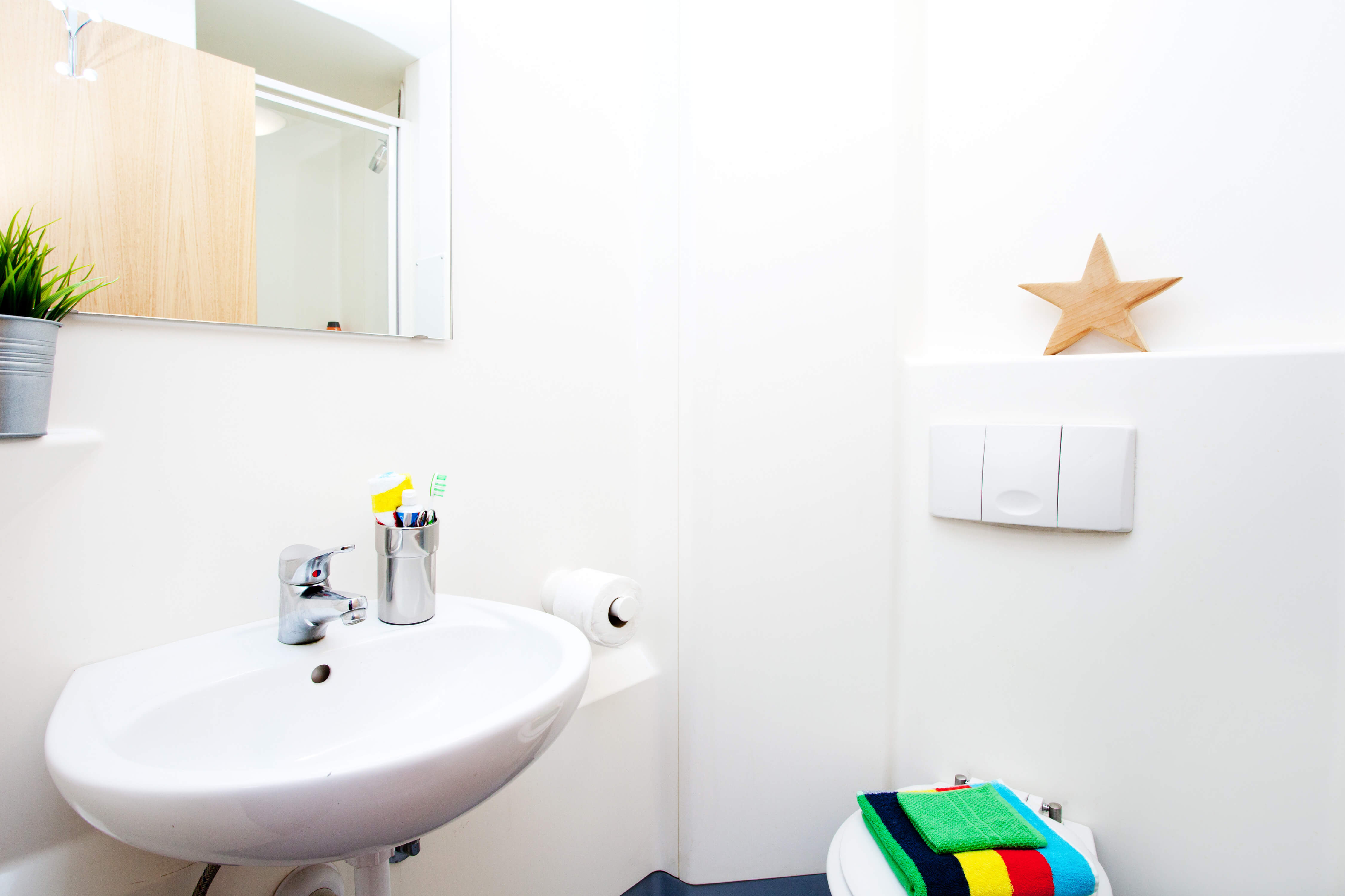 Sink and toilet in bathroom