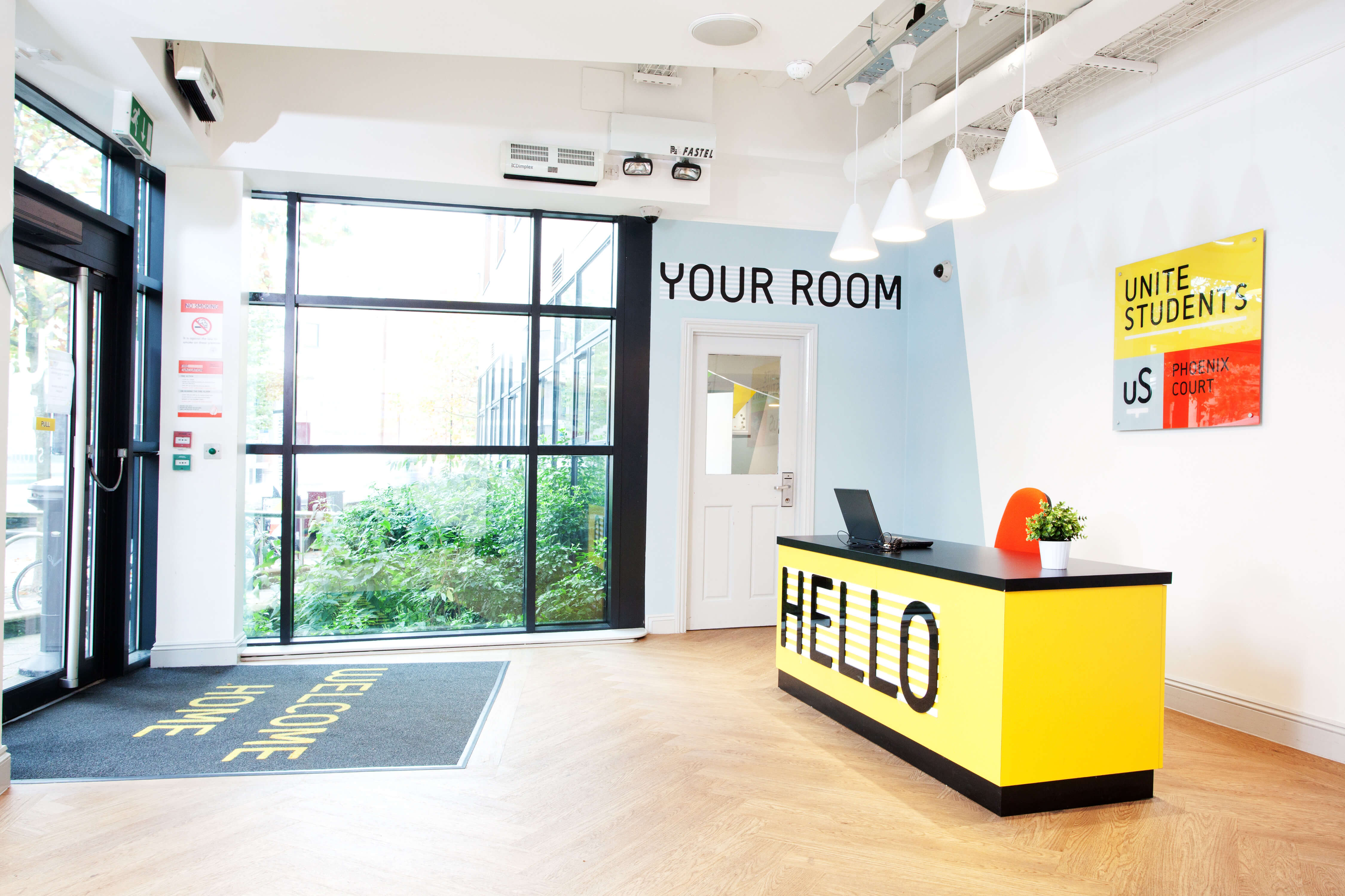 Reception desk and entrance area