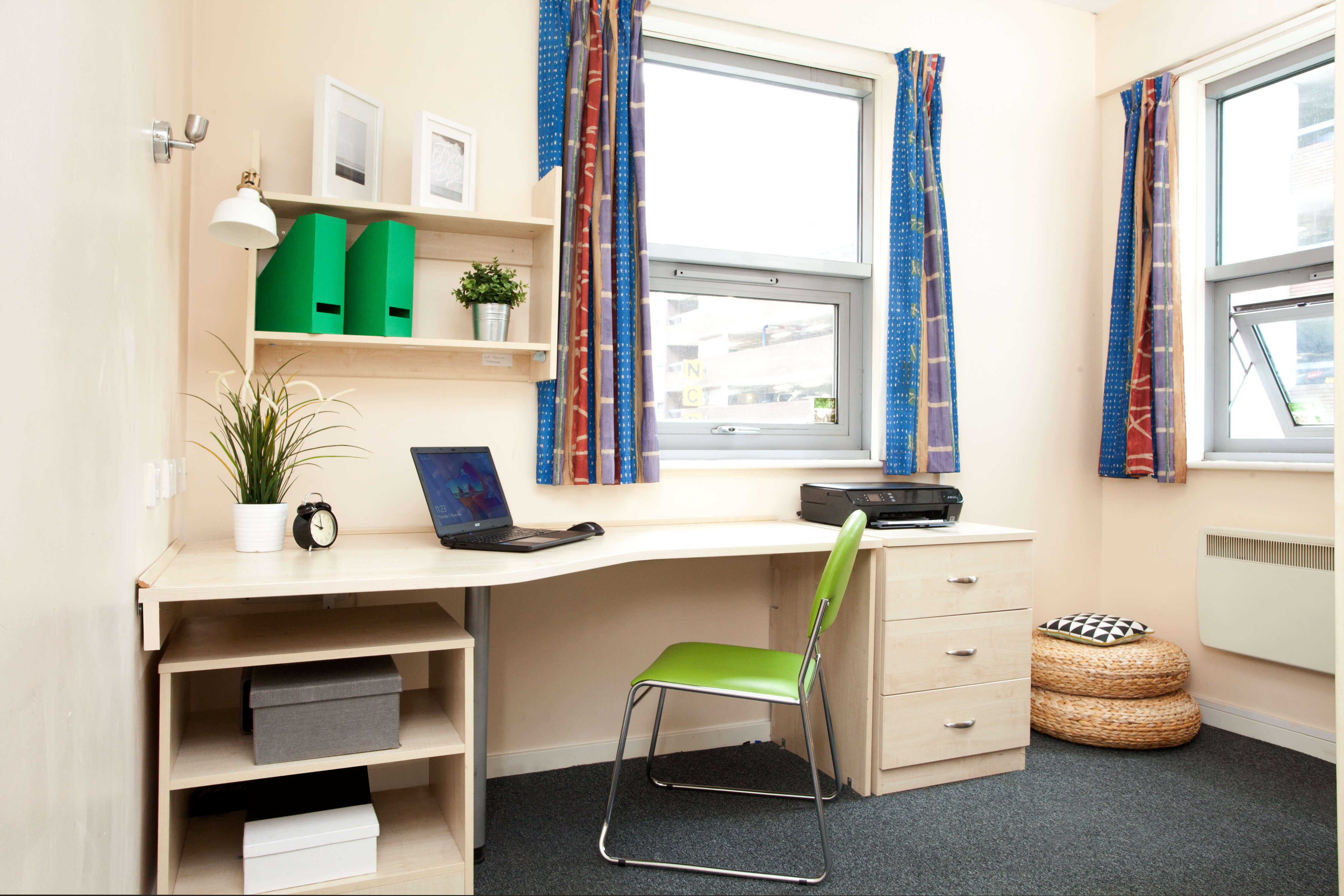 Desk and chair study space