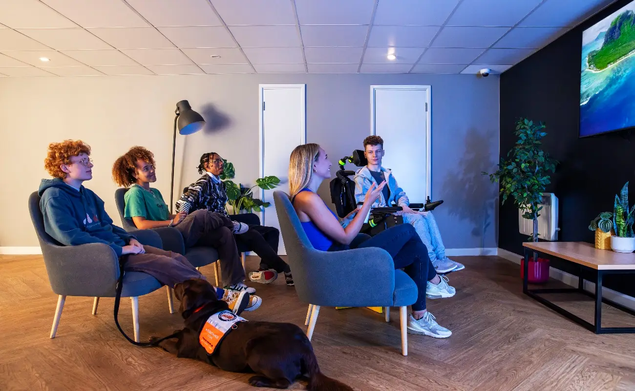 Students in the cinema room