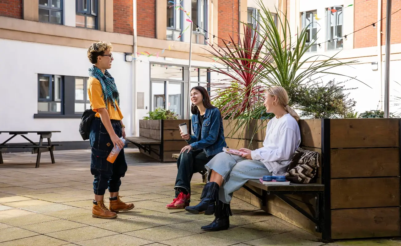 Students in the courtyard