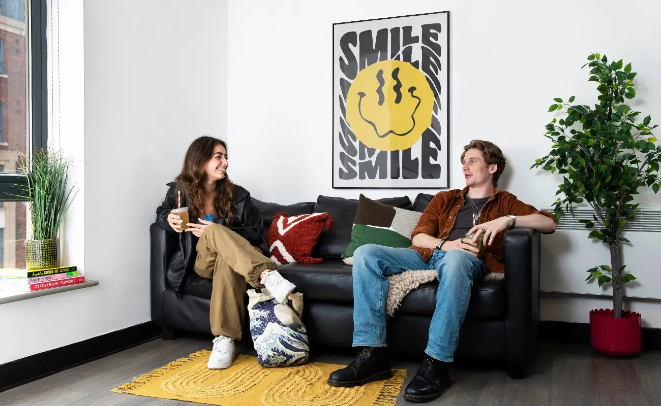 Students in a shared kitchen