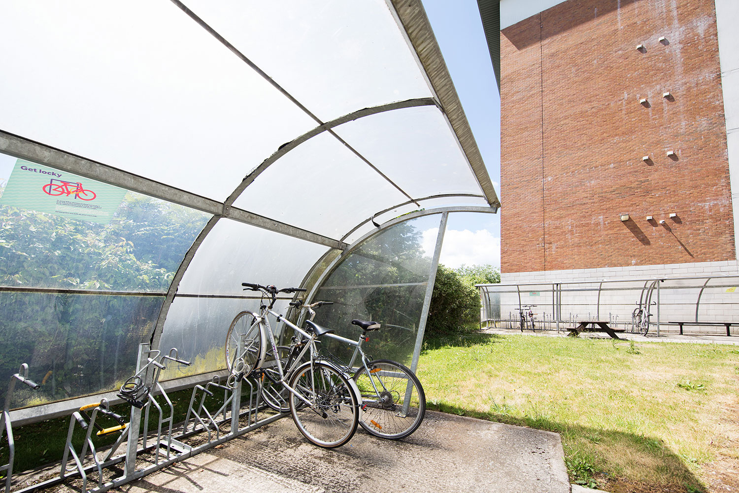 Bike storage area at Clodien House