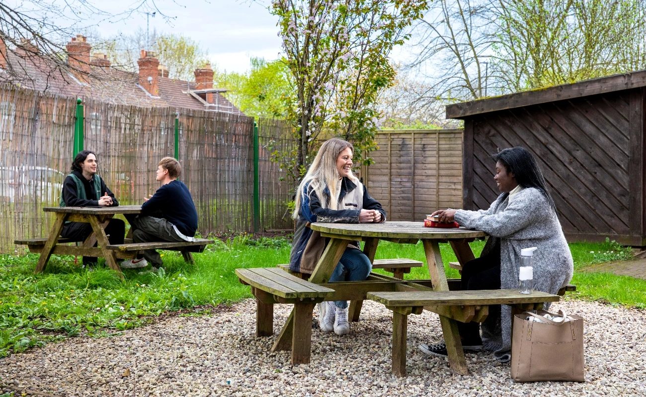 Students in the courtyard