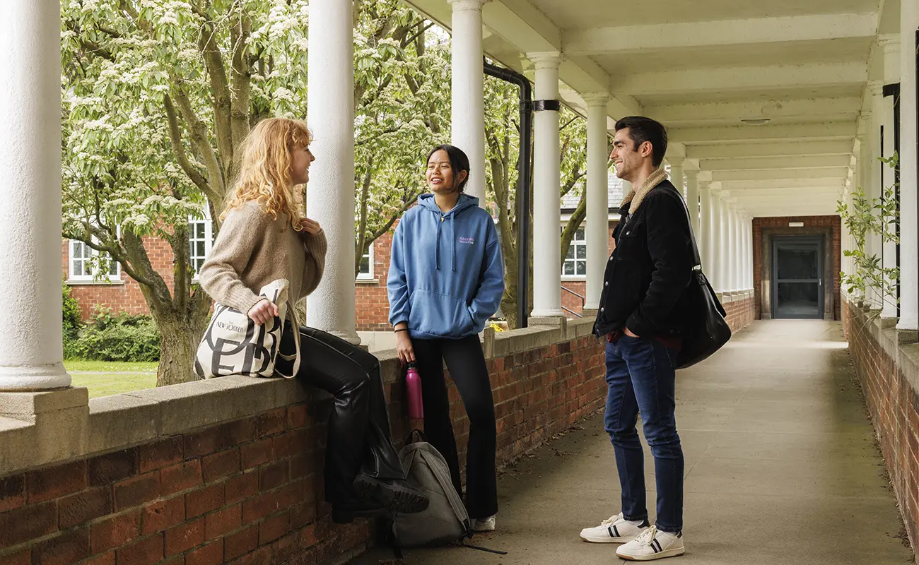 Students in the outdoor space