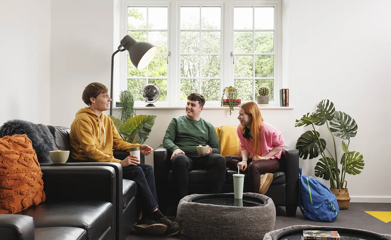 Students in the TV room