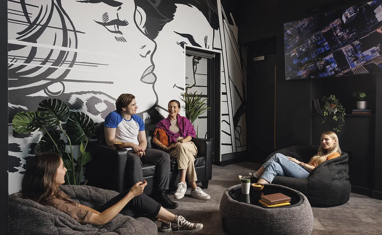 Students in the cinema room