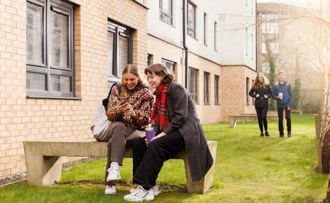 Students in the courtyard