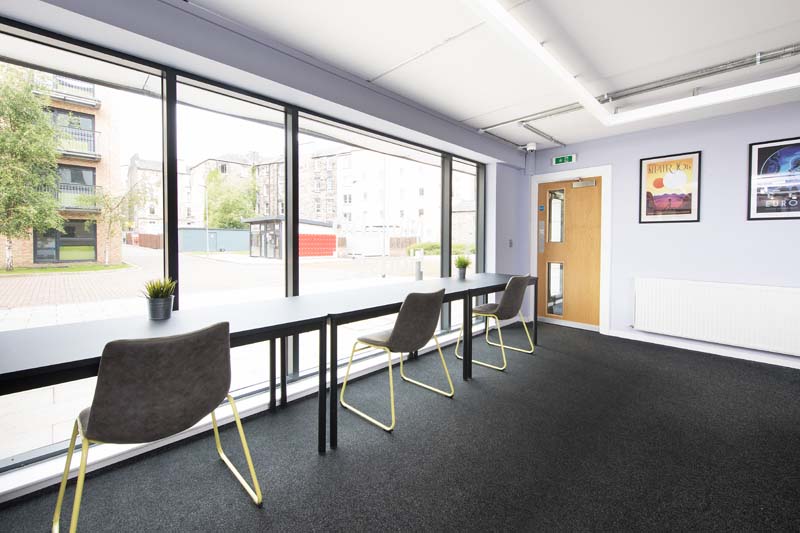 Common room window seating area