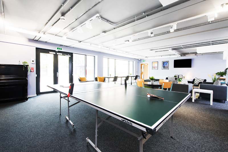 Ping pong table in the common room