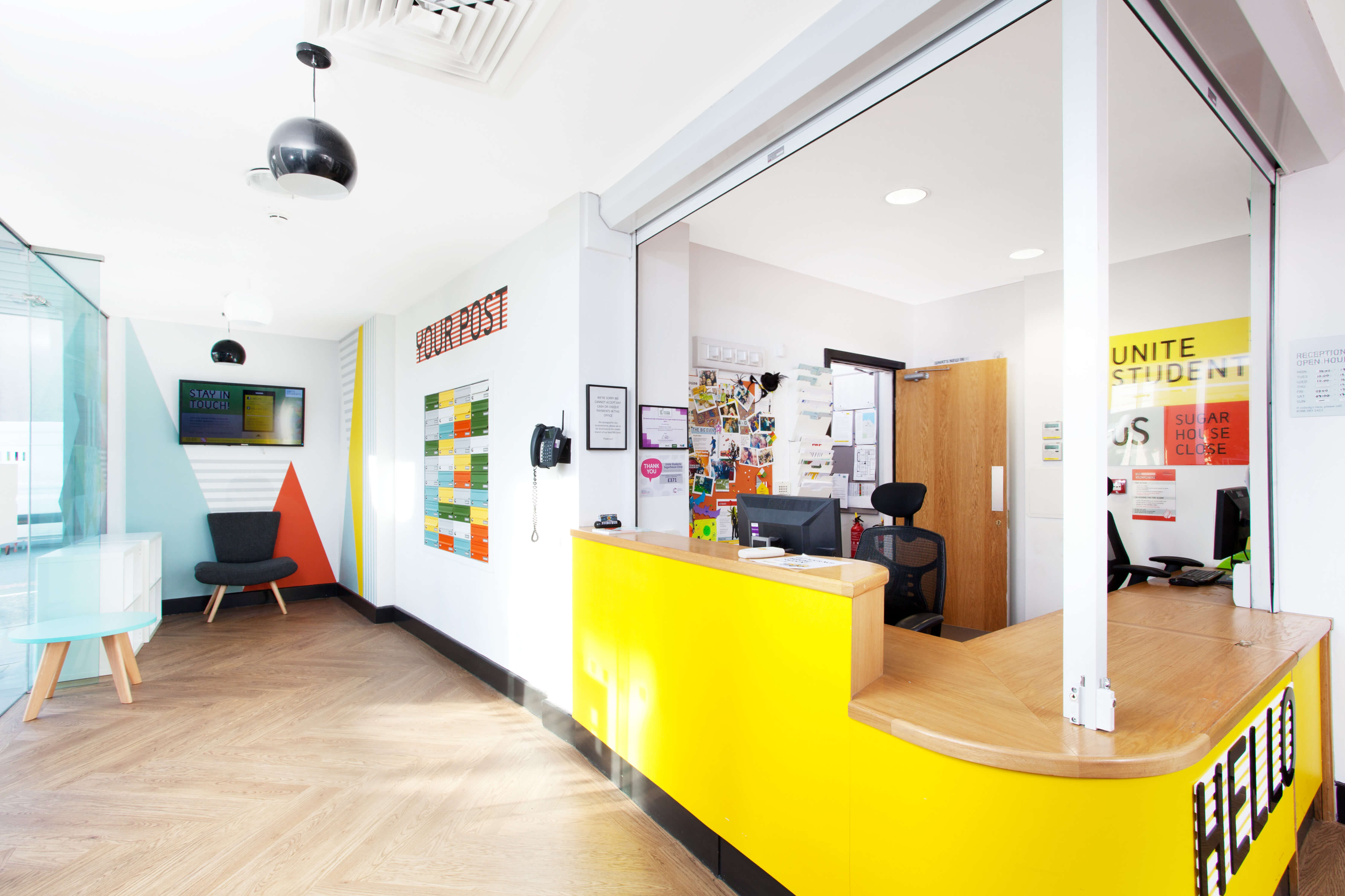 Reception area at Sugarhouse Close