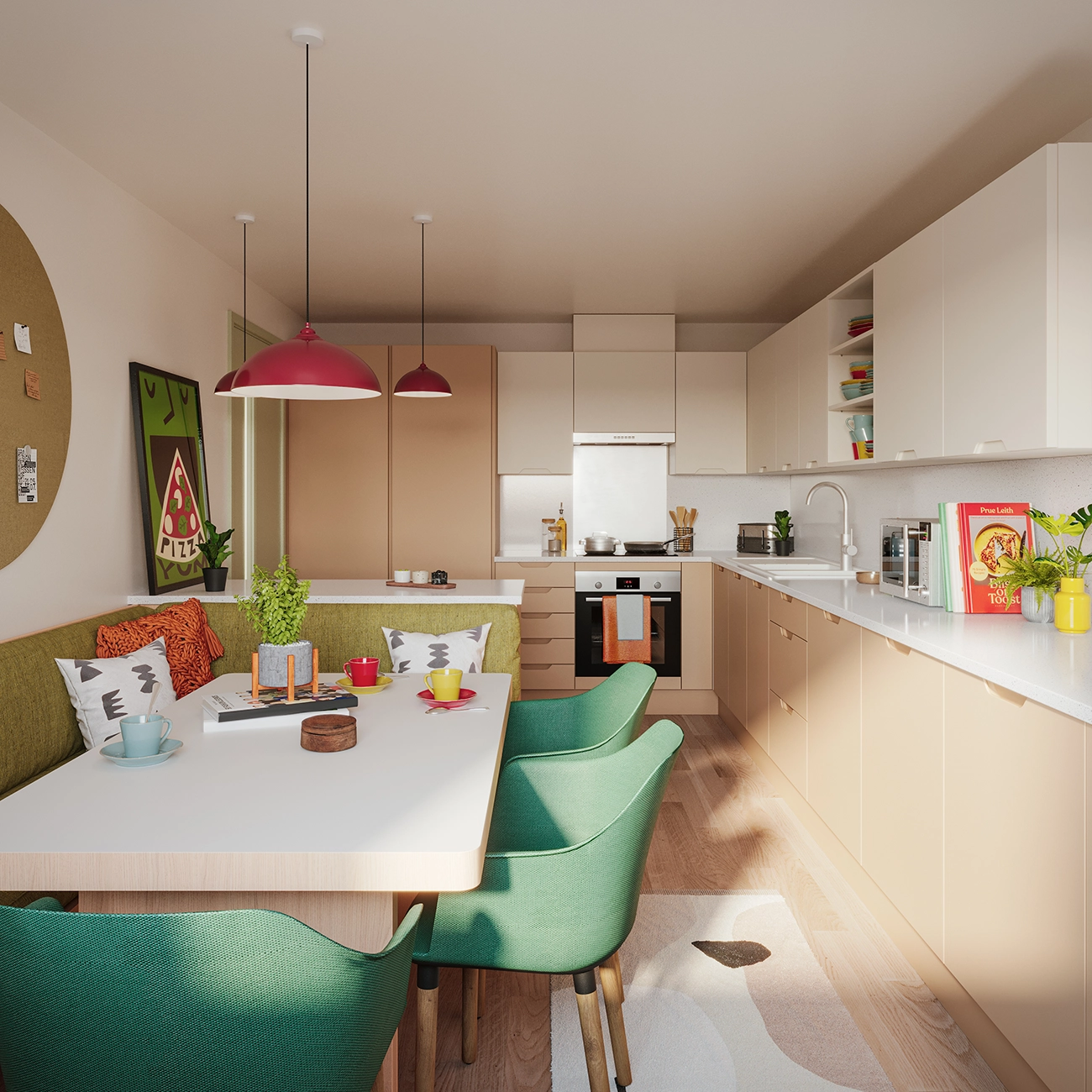 Shared kitchen for non ensuite rooms (artist's impression)
