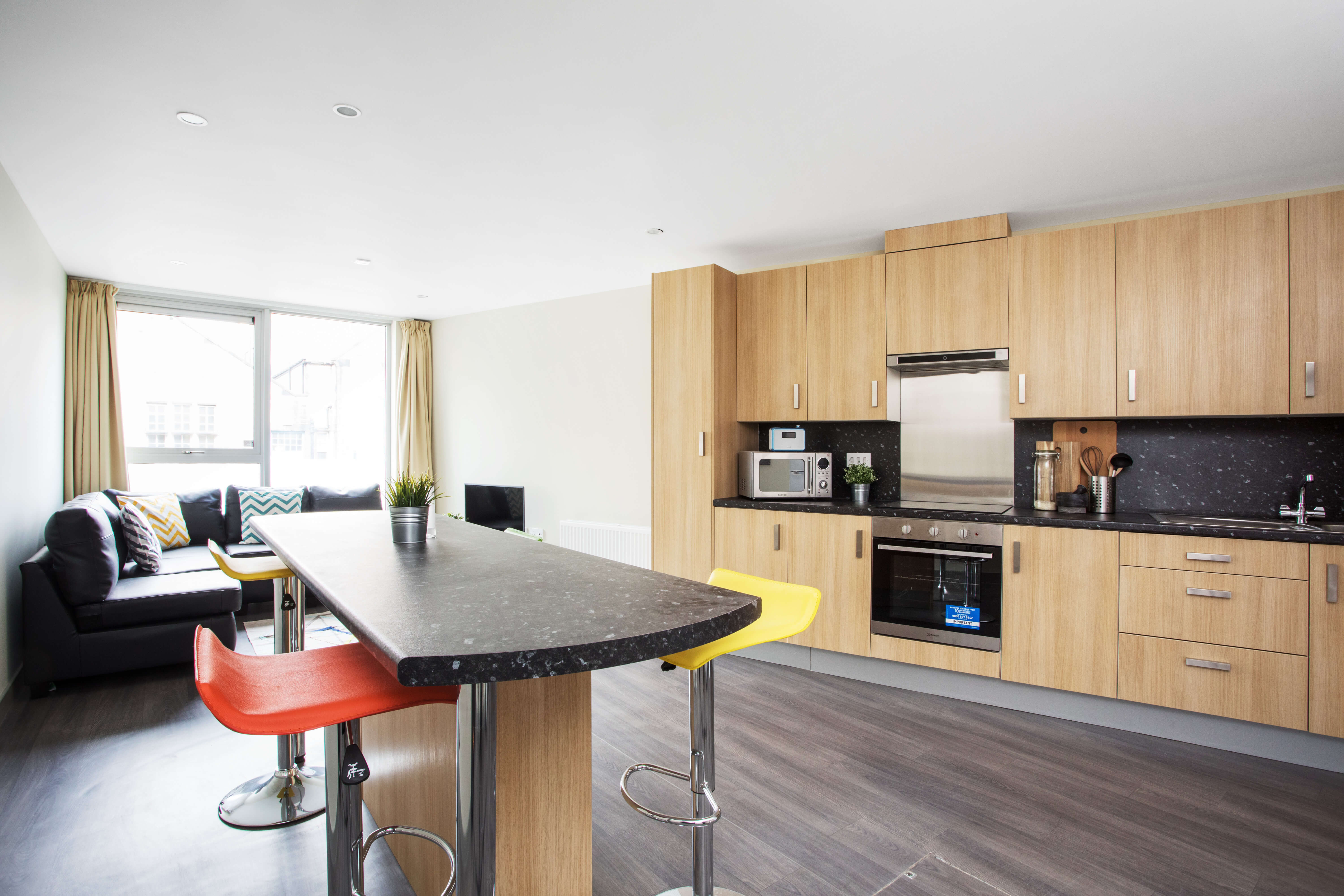 Shared kitchen area at The Old Printworks