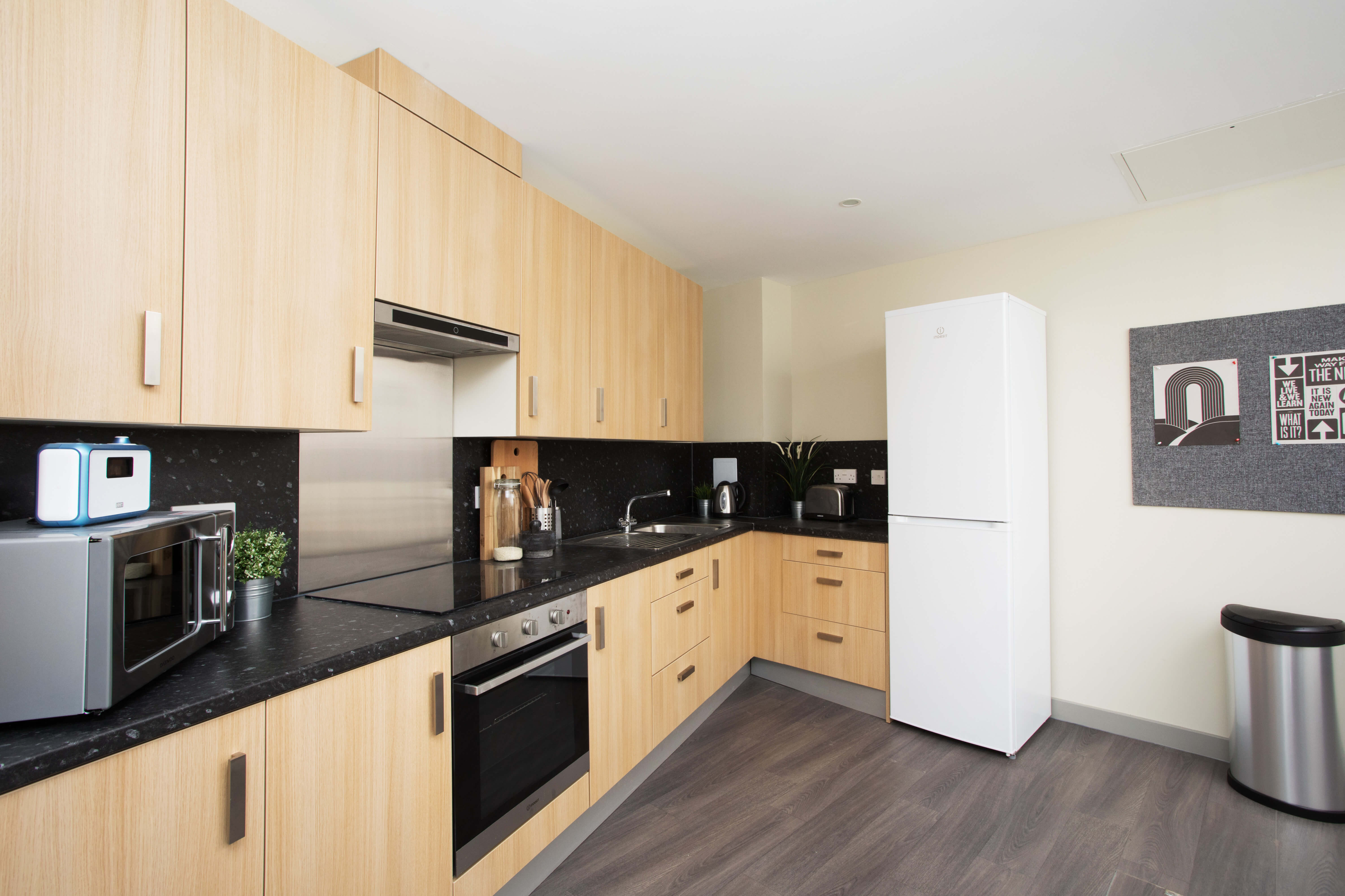 Shared kitchen area at The Old Printworks