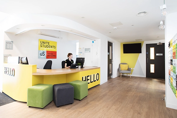 Reception area at The Old Printworks