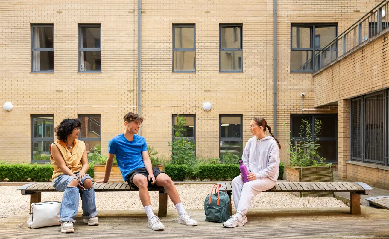 Students in the courtyard