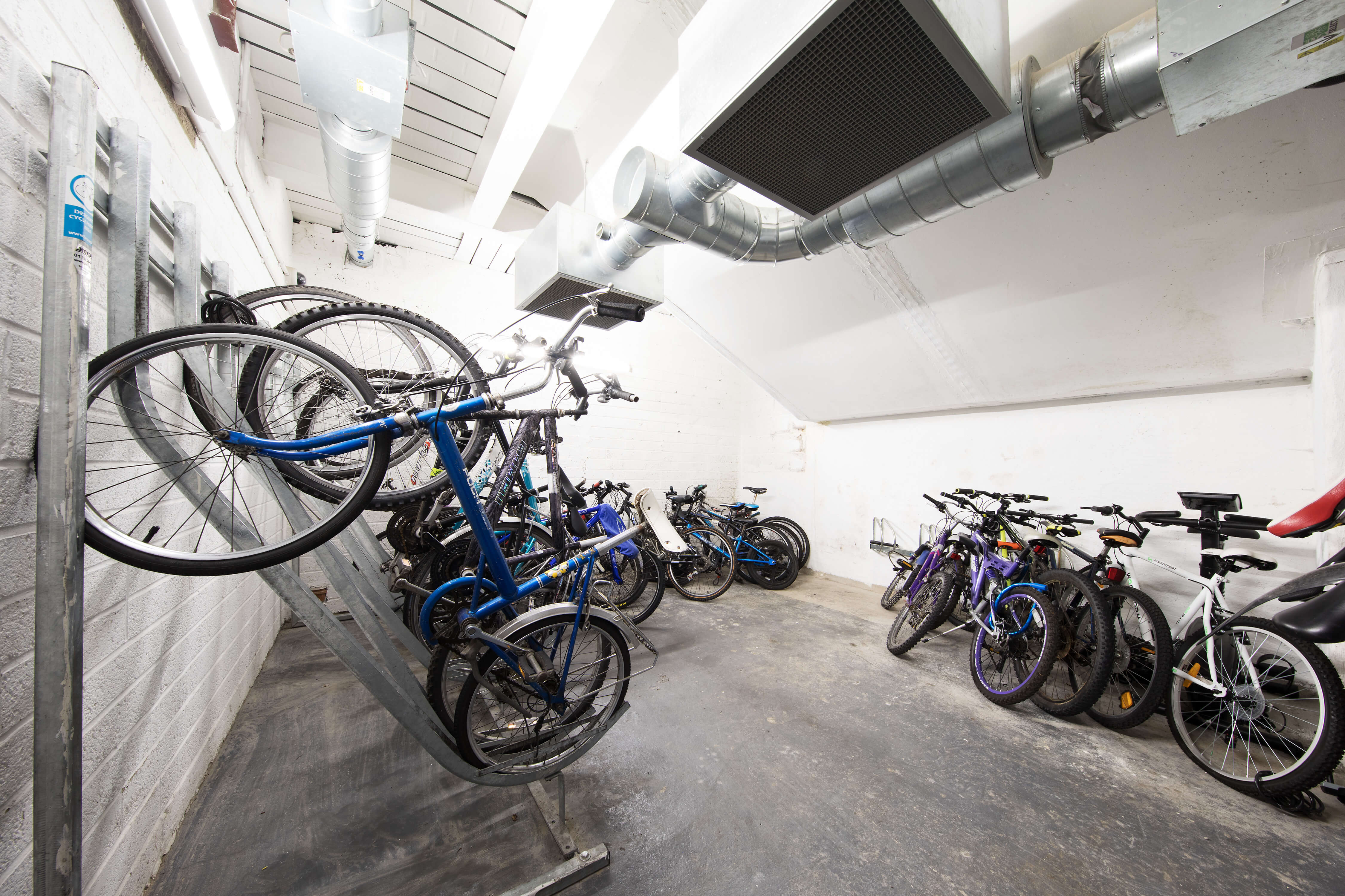Bikes in a storage room