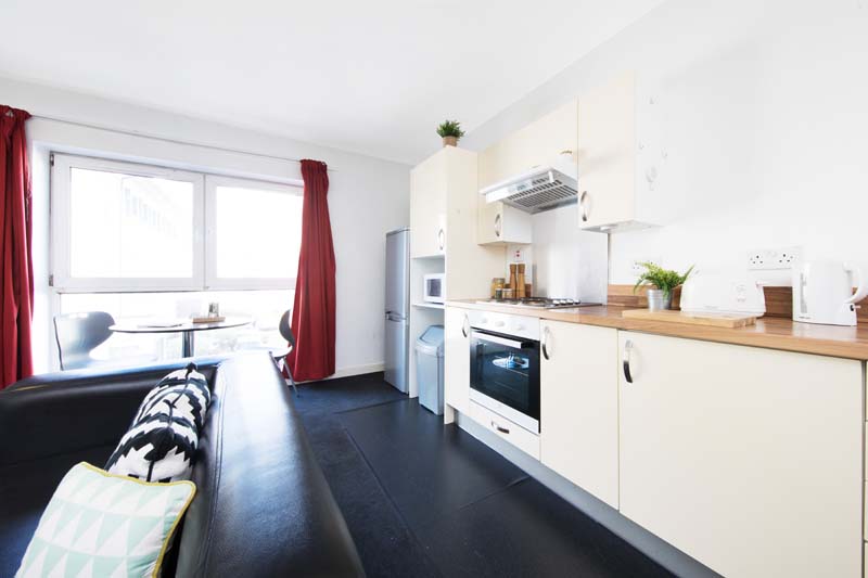 Shared kitchen for a Classic Two Bedroom Flat