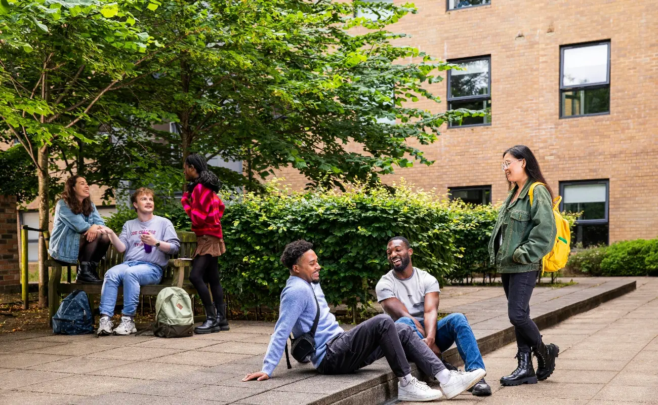 Students in the courtyard