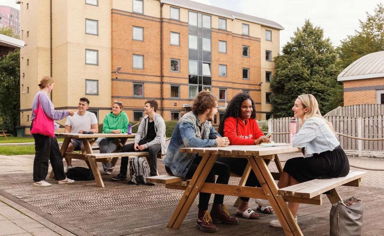 Students in the courtyard