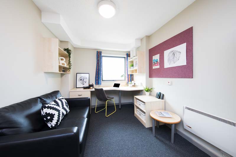 Study space and sofa in a Classic Studio