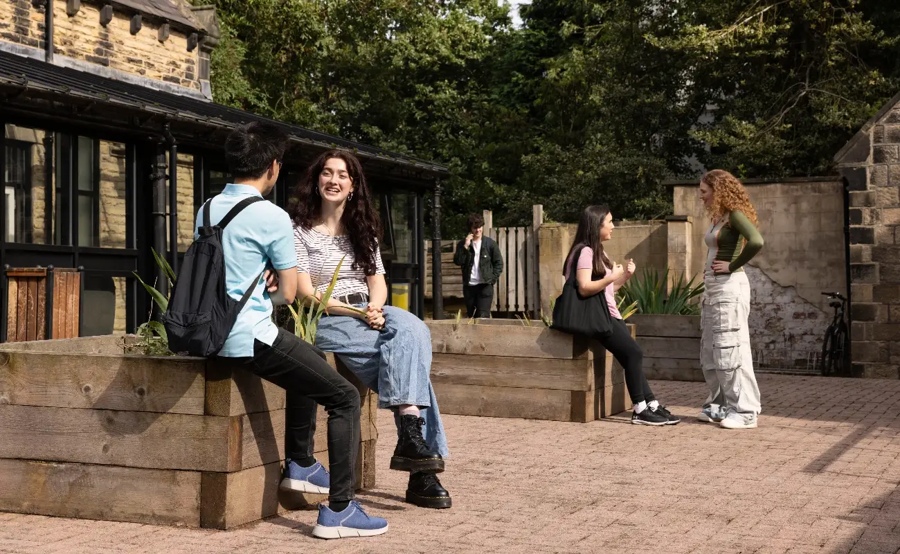 Students in the courtyard
