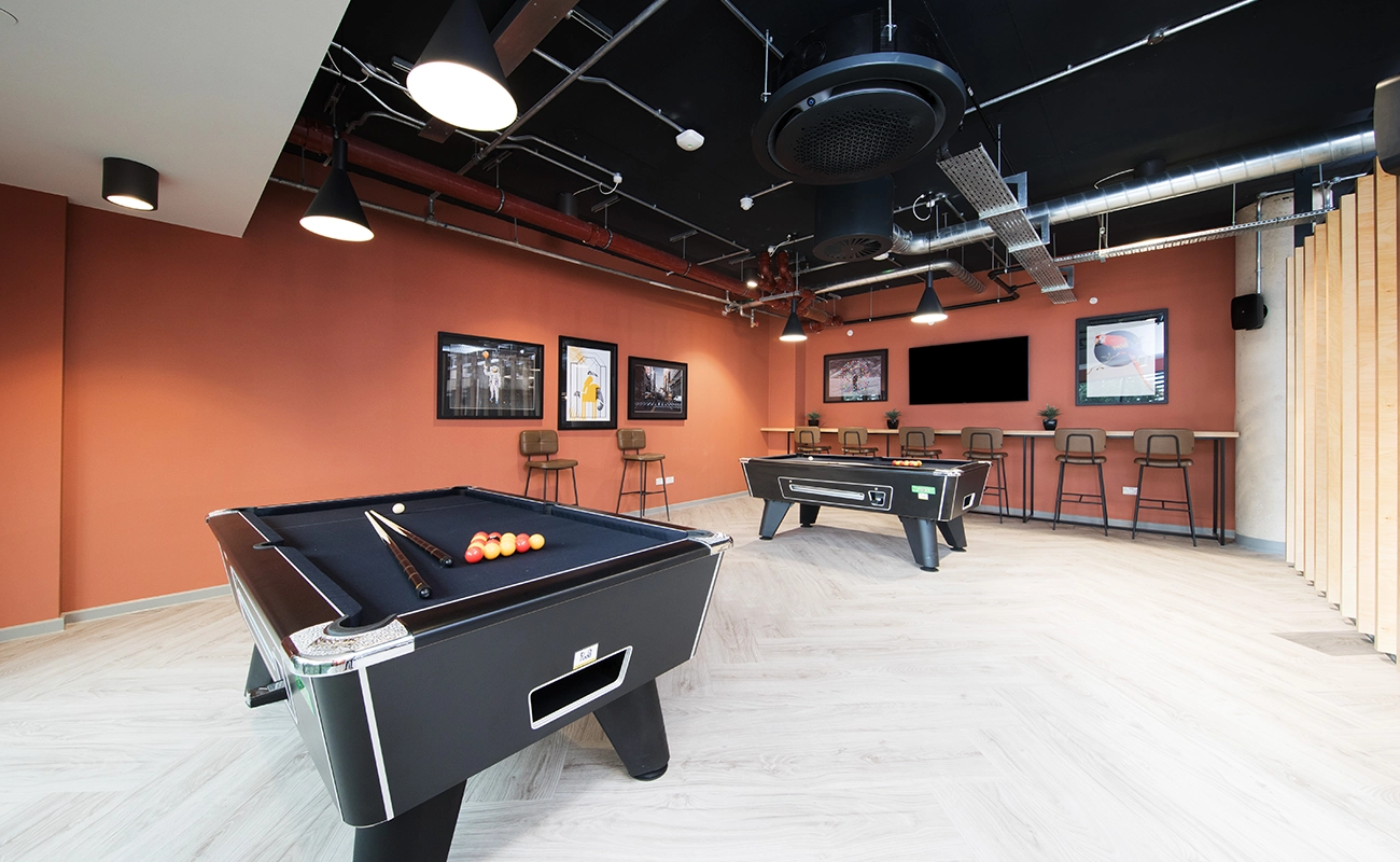 Pool tables in common room