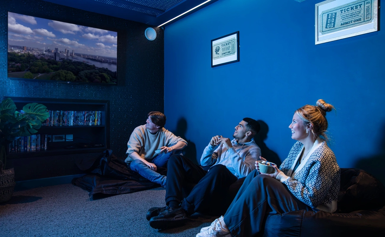 Students in the cinema room